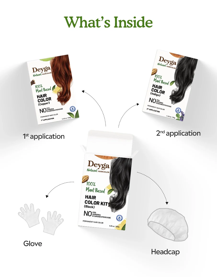 Deyga 100% Plant Based Hair Color - Black - Image 5